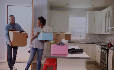 Couple moving into new home