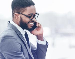 man talking on cell phone