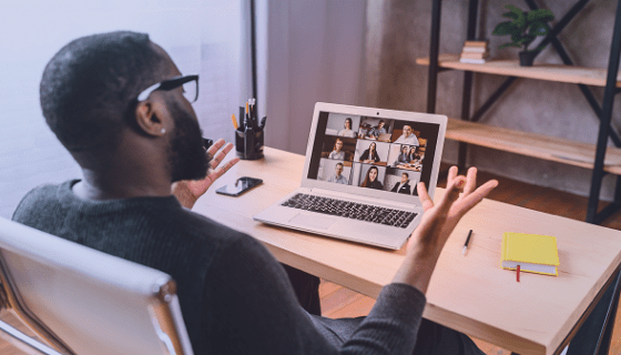 A professional working remotely