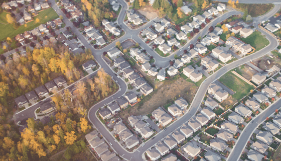 aerial view of residential neighborhood